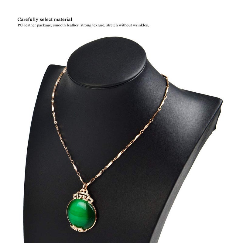 Oirlv Black Jewelry Display Bust Leather Necklace Display Stand For Show(H11.8inch) - Image 3